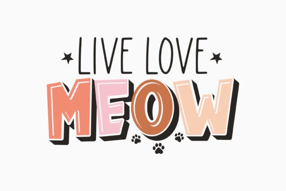 Review: Retro Cat Quote SVG Live Love Meow for Embroidery